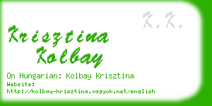 krisztina kolbay business card